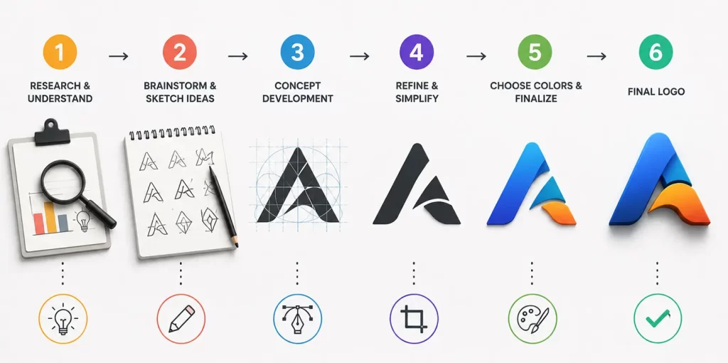 Steps of designing a conceptual logo
